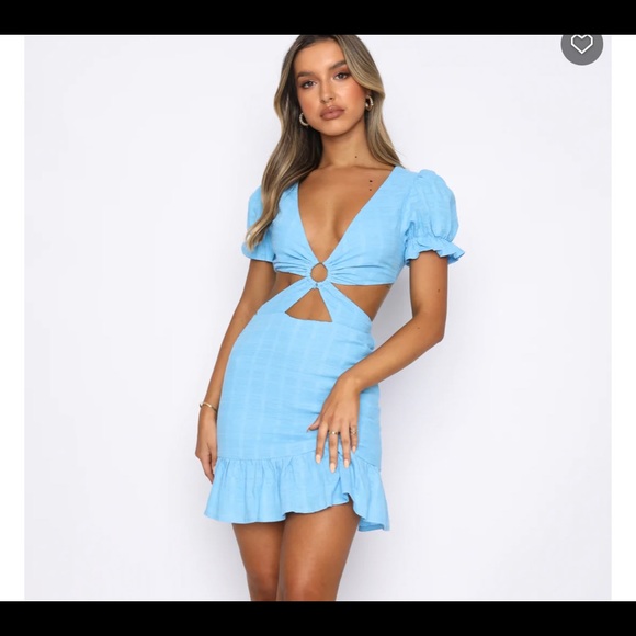 Blue Mini Dress - Cut Out - White Fox Boutique - NWT - Picture 2 of 4